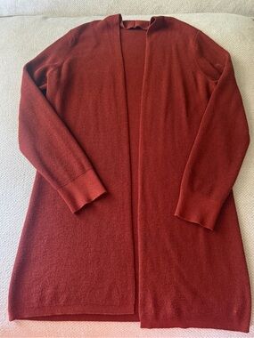 Cyrus Terracotta Open Front Knit Cardigan